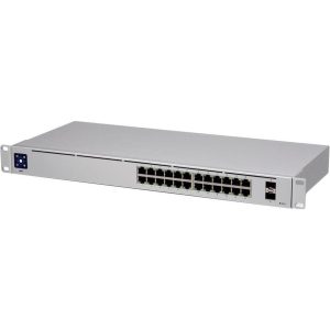 Ubiquiti UniFi Switch 24 is a fully managed Layer 2 switch with (24) Gigabit Ethernet ports and (2) Gigabit SFP ports for fiber connectivity, USW-24-EU