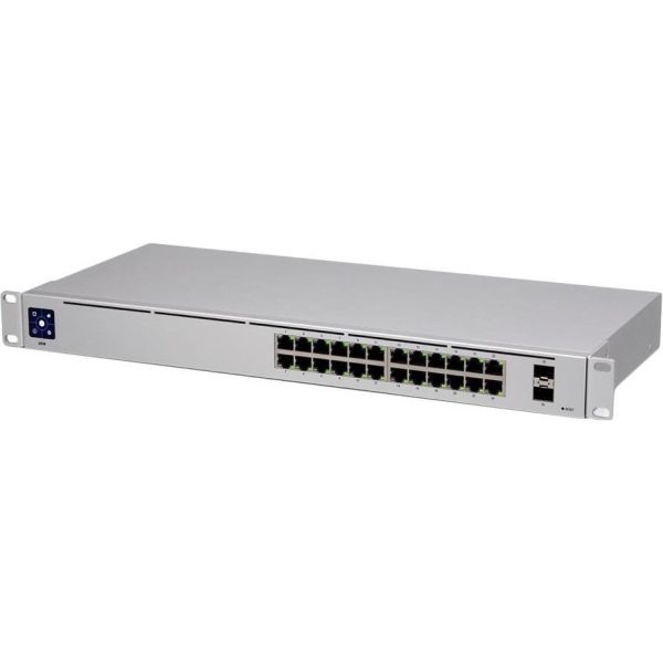 Ubiquiti UniFi Switch 24 is a fully managed Layer 2 switch with (24) Gigabit Ethernet ports and (2) Gigabit SFP ports for fiber connectivity, USW-24-EU