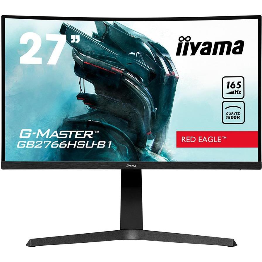 IIYAMA Monitor 27" ETE VA-panel, Curved Gaming 1500R, G-Master Red Eagle, FreeSync Premium, 1920x1080@165Hz, 250cd/m2, DisplayPort, 2xHDMI, 1ms MPRT, Speakers, USB-HUB (2x2.0), GB2766HSU-B1 - Slika 4