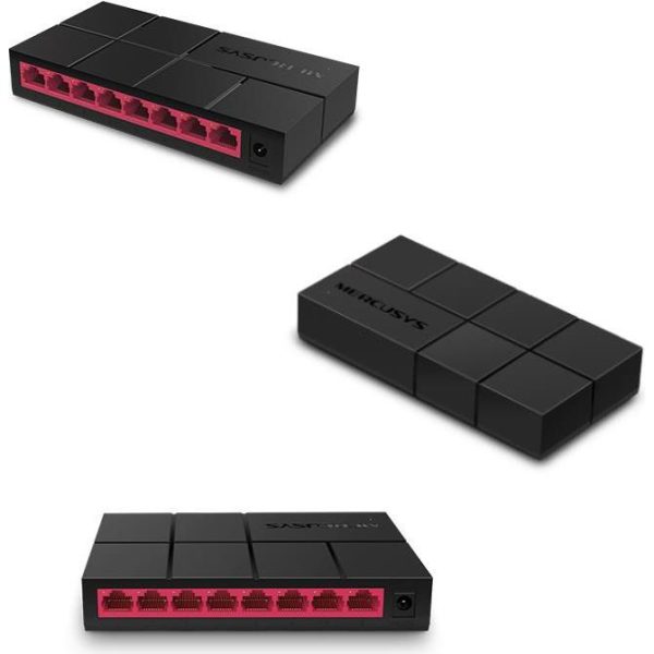 Mercusys 8-port Gigabit mini Desktop preklopnik (Switch), 8×10/100/1000M RJ45 ports, plastično kućište, MS108G