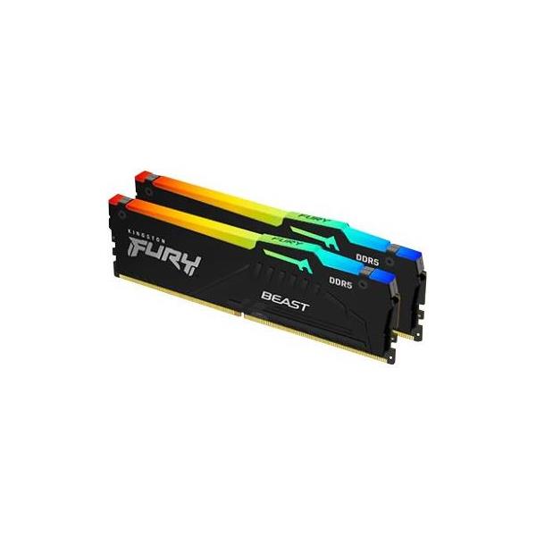 Kingston 64GB 5600MT/s DDR5 CL40 DIMM (Kit of 2) FURY Beast RGB XMP, KF556C40BBAK2-64