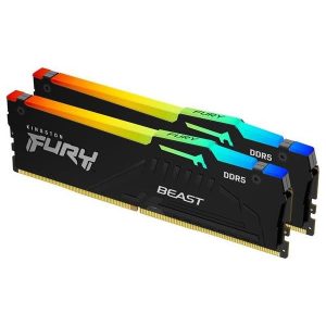Kingston 16GB 5600MT/s DDR5 CL40 DIMM (Kit of 2) FURY Beast RGB XMP, KF556C40BBAK2-16