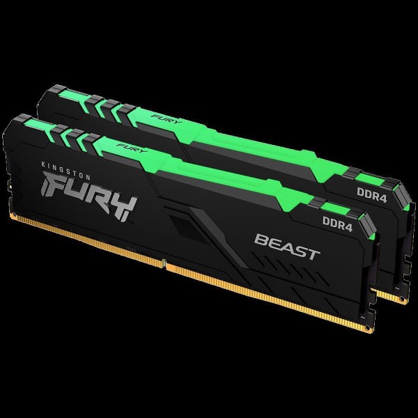 Kingston 16GB 3600MT/s DDR4 CL17 DIMM (Kit of 2) FURY Beast RGB, KF436C17BB2AK2/16
