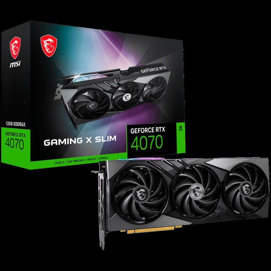 MSI Video Card Nvidia GeForce RTX 4070 GAMING X SLIM 12G (12GB GDDR6X/192bit, PCI Express Gen 4, 3xDP, 1xHDMI, Recommended PSU 650W), Black, Retail - Slika 4