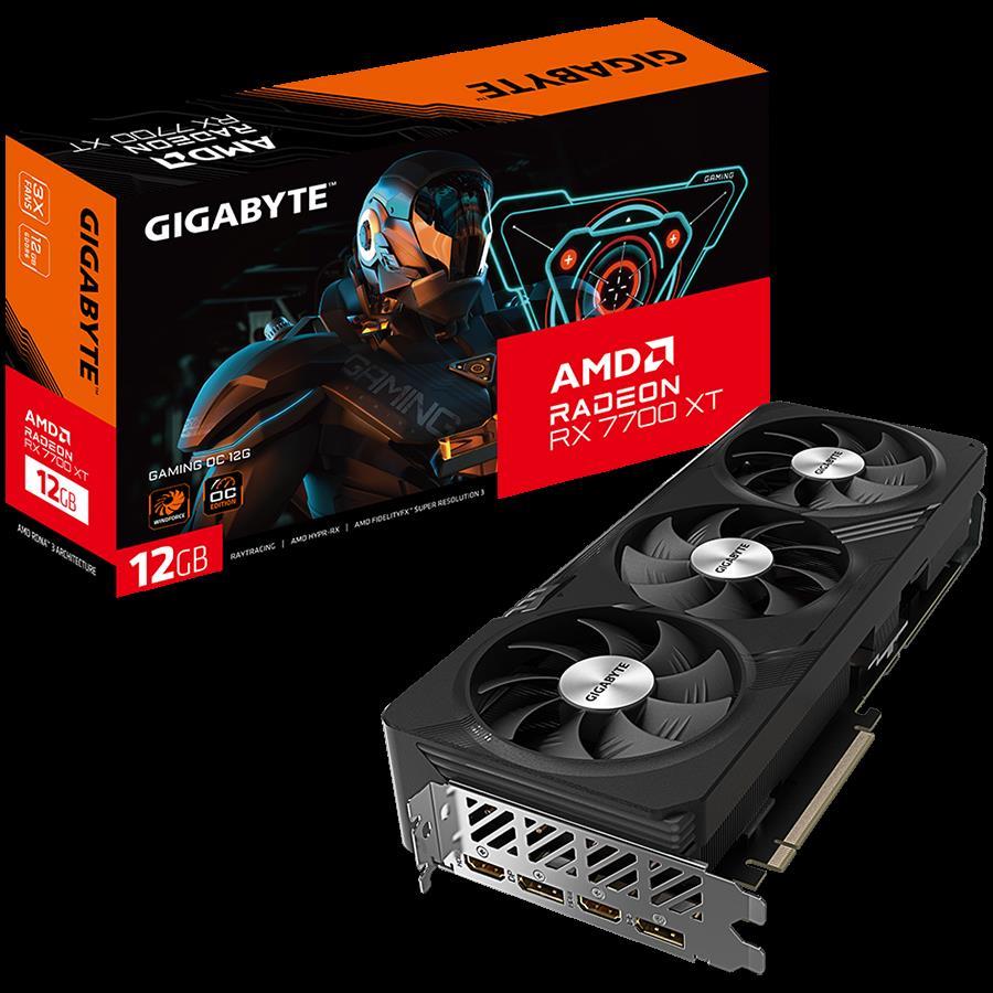 GIGABYTE Video Card AMD Radeon RX 7700 XT GAMING OC 12G, GDDR6 12GB/192bit, PCI-E 4.0 x16, 2xHDMI, 2xDP, 2x8pin, WINDFORCE 3X, GV-R77XTGAMING OC-12GD