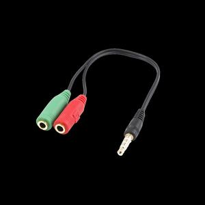 White Shark KABEL 3,5mm x2 F. 3Pin - 3,5mm M. 4Pin 0,2M, WS-354P-2X35