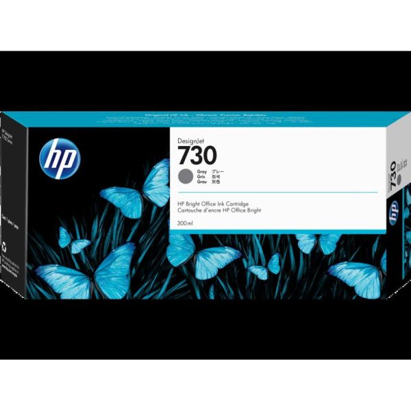HP 730 300 ml Gray Ink Cartridge, P2V72A