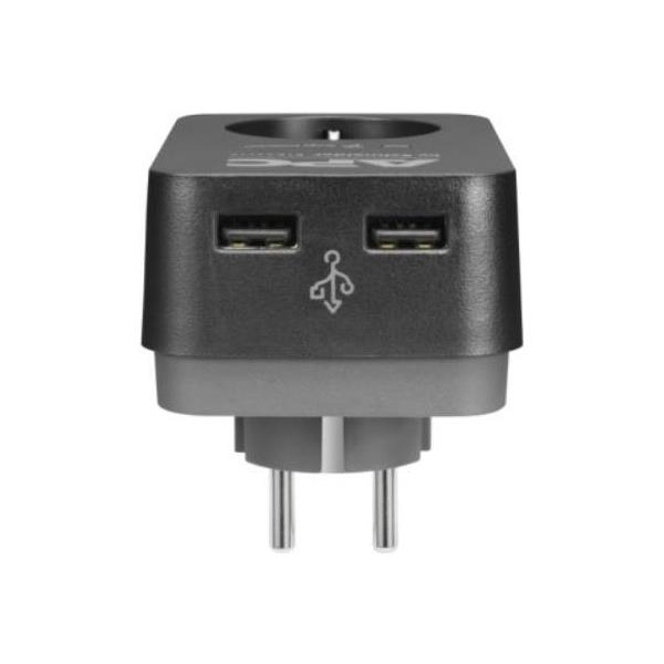 APC Essential SurgeArrest 1 Outlet 2 USB Ports Black 230V Germany, PME1WU2B-GR - Slika 2