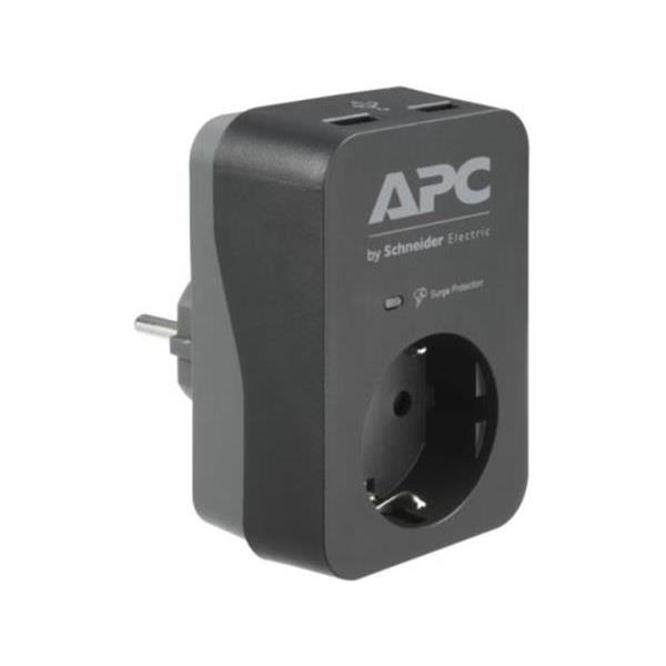 APC Essential SurgeArrest 1 Outlet 2 USB Ports Black 230V Germany, PME1WU2B-GR - Slika 3