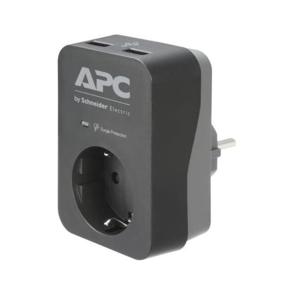 APC Essential SurgeArrest 1 Outlet 2 USB Ports Black 230V Germany, PME1WU2B-GR - Slika 5