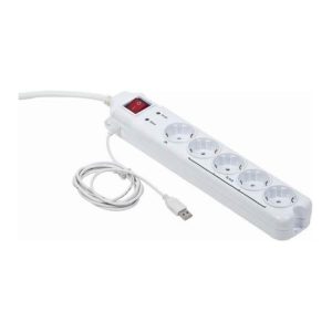 Gembird Surge protector with Master Slave function, white color, PCW-MS2G