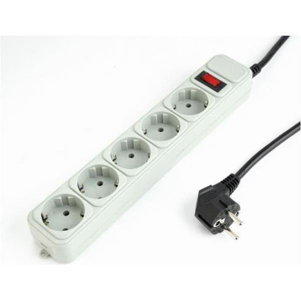 Gembird Surge protector, 5 sockets, 3m, grey, SPG3-B-10C