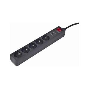 Gembird Surge protector, 5 sockets, 4,5m, black, SPG5-C-15