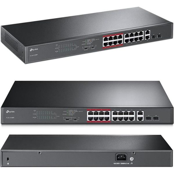 TP-Link 18-Port Gigabit Rackmount PoE Switch with 16 PoE 2 x Combo, TL-SL1218MP - Slika 2