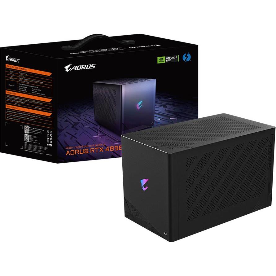 GIGABYTE Video Card NVIDIA AORUS RTX 4090 GAMING BOX WATERFORCE 24GB, 1xTB3, 1xLAN, 2xUSB3.2 A, 1xUSB 3.2 Type-C, 3xDP 1.4, GV-N4090IXEB-24GD