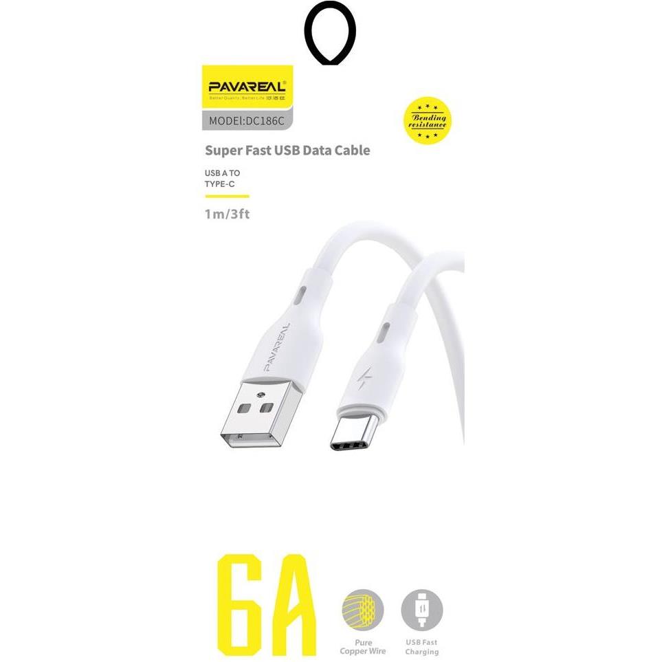 PAVAREAL cable USB to Type C 6A PA-DC186C 1 m. white