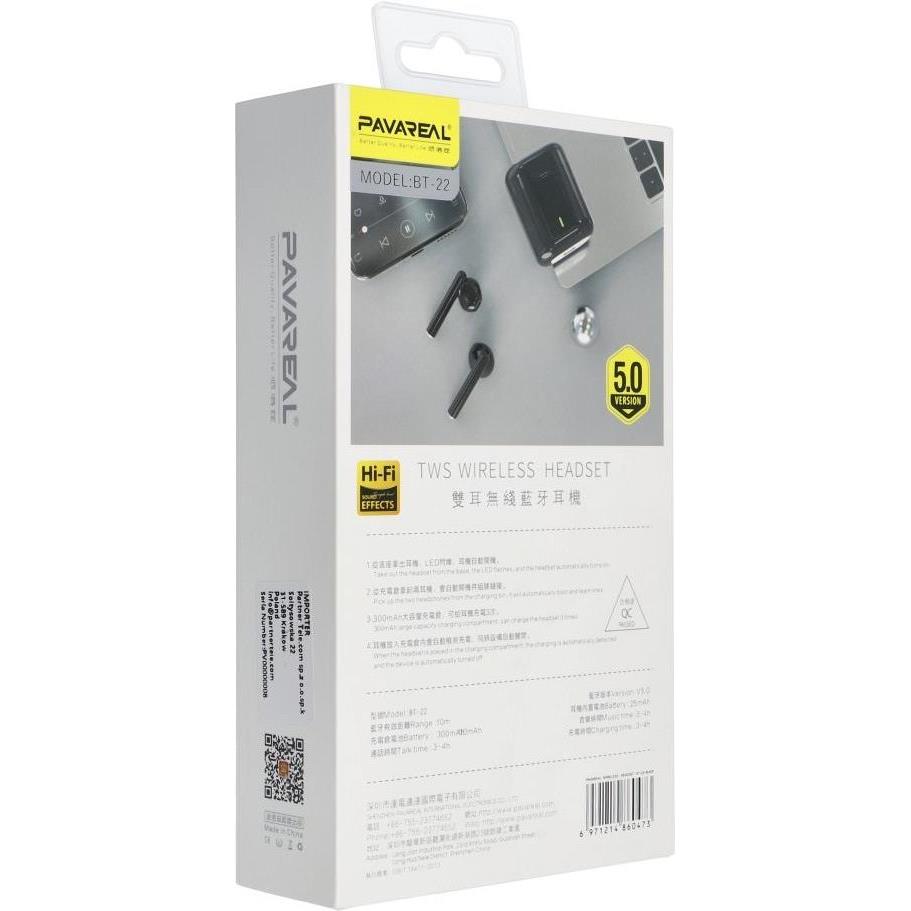 PAVAREAL True Wireless Earphones PA-BT22 black - Slika 3