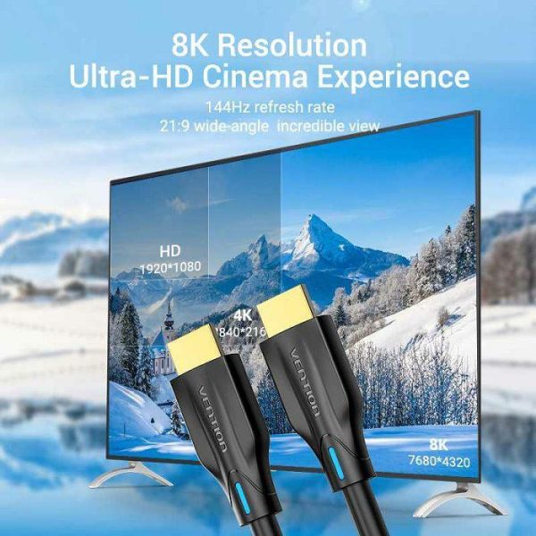 HDMI KABEL 2.1 8K VENTION 2 m AANBH CRNI - Slika 2