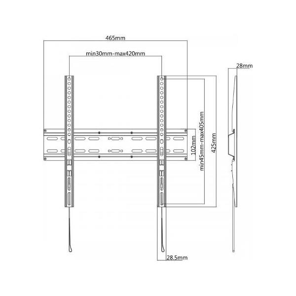 SBOX zidni nosač 32"-55", do 35kg, PLB-2544T