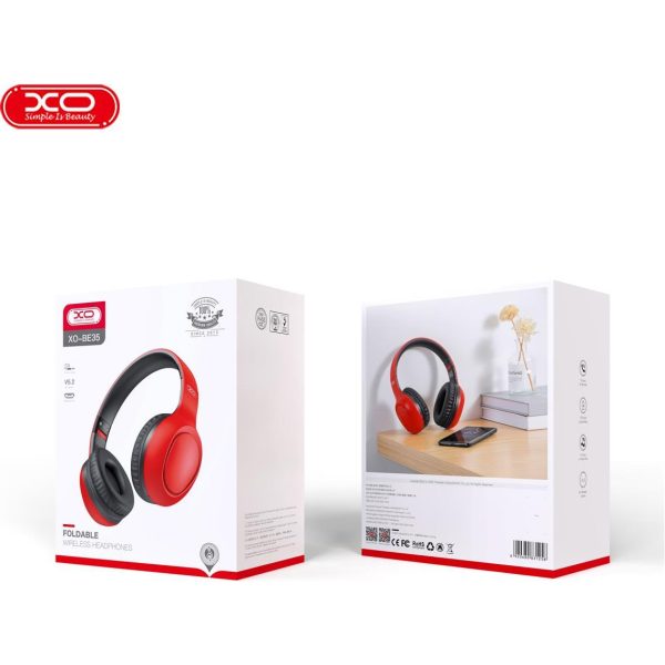 Slušalice XO Bluetooth BE35 red-black, BE35 - Slika 2