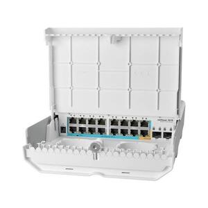 MikroTik outdoor 18 port switch with 15 reverse PoE ports and SFP, NETPOWER 15FR