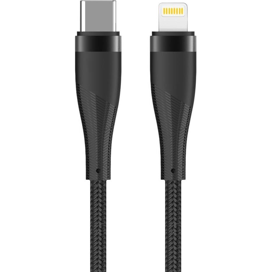 Maxlife MXUC-08 cable USB-C - Lightning 1,0 m 27W black nylon, OEM0101188 - Slika 3