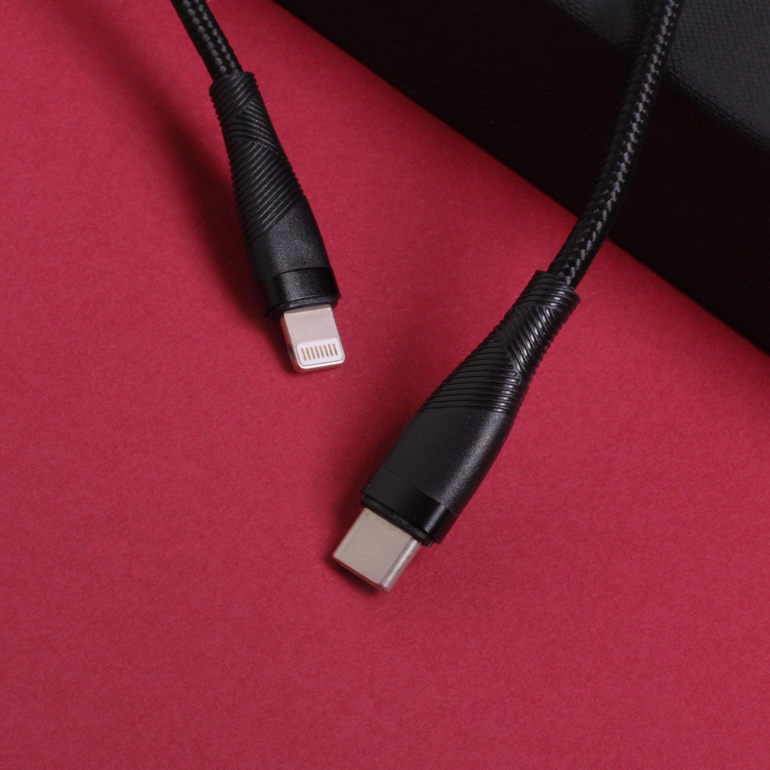 Maxlife MXUC-08 cable USB-C - Lightning 1,0 m 27W black nylon, OEM0101188 - Slika 5