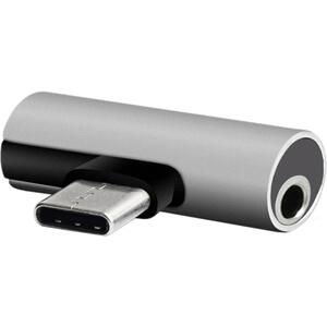 Setty adapter USB-C - audio jack 3,5mm + USB-C AD-C-JC-7 sliver , GSM171652