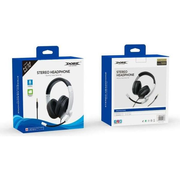 SLUŠALICE ZA PS5, PS4, SWITCH, ONE, 360, PC 3.5 mm DOBE TY-1802 BIJELE - Slika 3