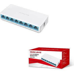 Mercusys 8-port mini Desktop preklopnik (Switch), 8×10/100M RJ45 ports, plastično kućište