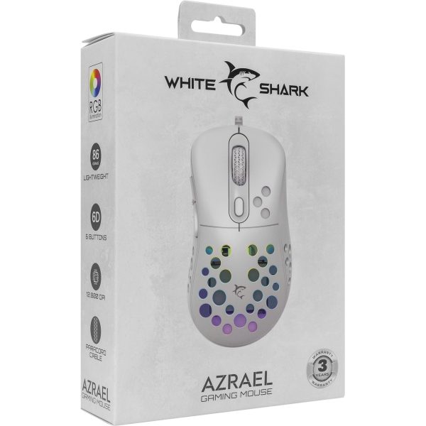 White Shark MIŠ GM-5013 AZRAEL / 12.800 DPI - Bijeli - Slika 5
