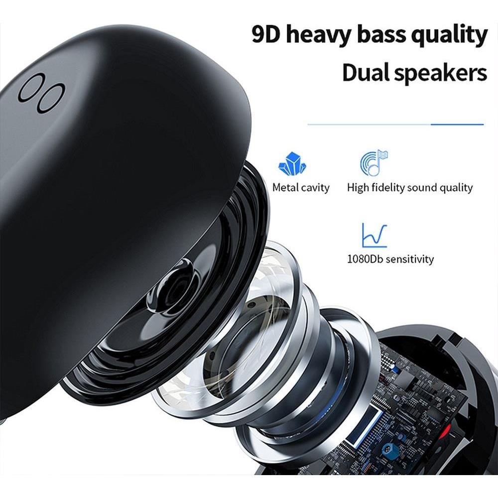 Wireless headset stereo TWS M9 + docking station white - Slika 4