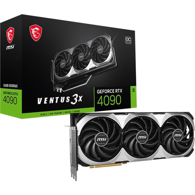MSI Video Card NVidia RTX 4090 VENTUS 3X E 24G OC (24GB GDDR6X/384bit, PCI-E Gen4, 1x 16-pin Power Connector, 3x DP, 1x HDMI, RTX 4090 VENTUS 3X E 24G OC - Slika 3