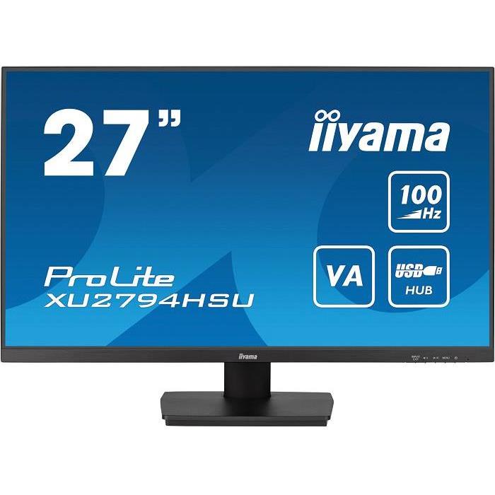 IIYAMA Monitor LED XU2794HSU-B6 27" VA 1920 x 1080 @100Hz 16:9 250 cd/m2 4000:1 1ms HDMI DP USB HUB Tilt, XU2794HSU-B6