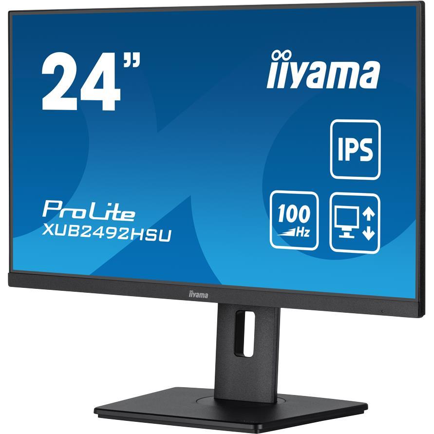 IIYAMA Monitor LED XUB2492HSU-B6 24” IPS 1920 x 1080 @100Hz 250 cd/m2 1300:1 0.4ms HDMI DP USBx4 height, swivel, tilt, pivot (rotation both sides), XUB2492HSU-B6 - Slika 3