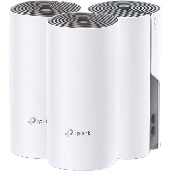 AC1200 Whole-Home Mesh Wi-Fi System, Qualcomm CPU, 867Mbps at 5GHz+300Mbps at 2.4GHz, 2 10/100Mbps Ports, 2  internal antennas, MU-MIMO, Beamforming, Parental Controls, DECO E4(3-PACK)