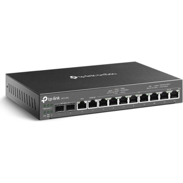 TP-Link ER7212PC Omada Gigabit VPN Router with PoE+ Ports and Controller Ability, 2× G SFP WAN/LAN Port, 1× G RJ45 WAN Port, 1× G RJ45 WAN/LAN Ports, 8× G PoE+ RJ45 LAN ports, 802.3at/af, ER7212PC