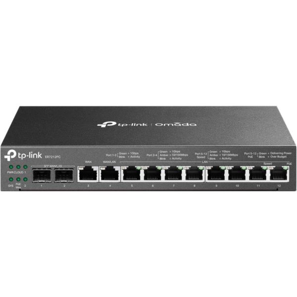 TP-Link ER7212PC Omada Gigabit VPN Router with PoE+ Ports and Controller Ability, 2× G SFP WAN/LAN Port, 1× G RJ45 WAN Port, 1× G RJ45 WAN/LAN Ports, 8× G PoE+ RJ45 LAN ports, 802.3at/af, ER7212PC - Slika 2