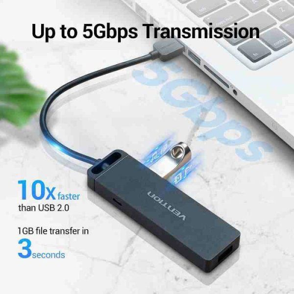 HUB USB MUŠKI NA 4* USB 3.0 I MIKRO VENTION 1 m CHLBF CRNI - Slika 2