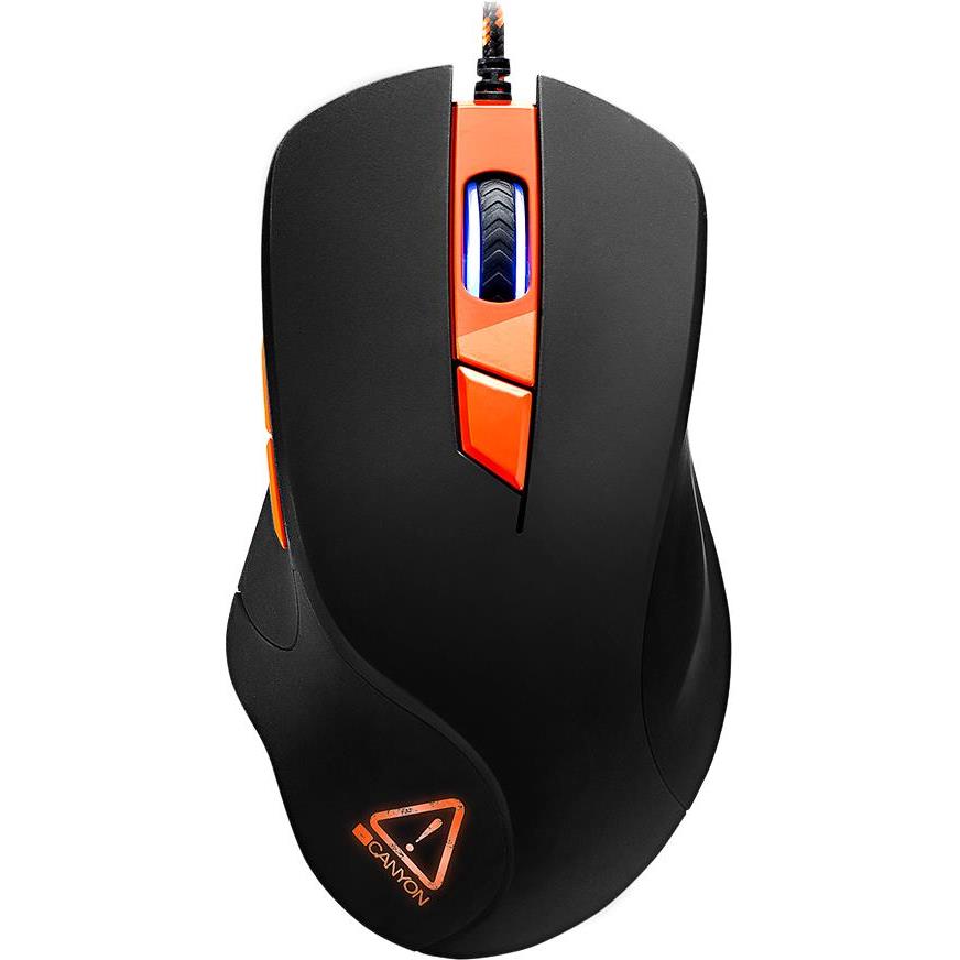 CANYON Eclector GM-3, Wired Gaming Mouse with 6 programmable buttons, Pixart optical sensor, 4 levels of DPI and up to 3200, 5 million times key life, 1.65m Braided USB cable, CND-SGM03RGB