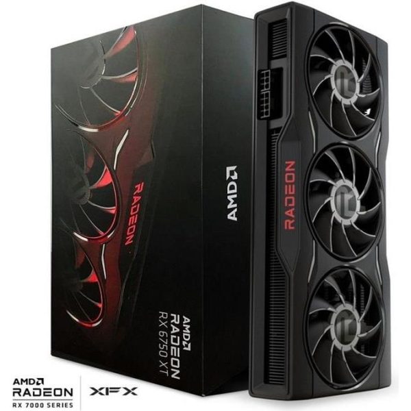 XFX Video Card AMD Radeon RX 6750 XT Core Gaming Graphics Card with 12GB GDDR6 HDMI 3xDP, AMD RDNA™ 2, RX-675TMBAF9