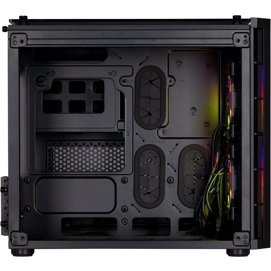 Corsair Crystal Series 280x RGB Tempered Glass Micro ATX PC Case, Black