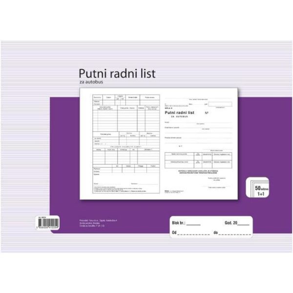 Obrazac F-24 putni radni list za autobus Fokus, 000000108