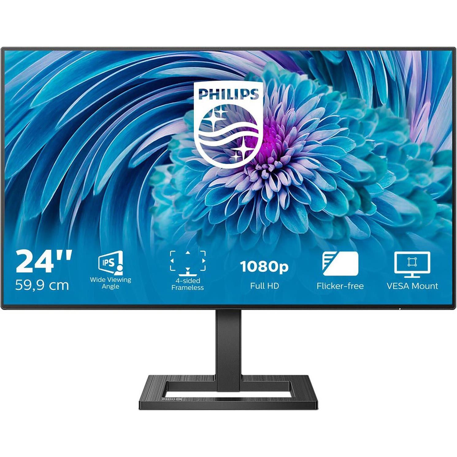 Philips 23,8" 241E2FD, VGA, DVI, HDMI, 300cd/m2, 241E2FD/00