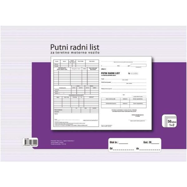 Obrazac F-26 putni radni list za teretno motorno vozilo Fokus