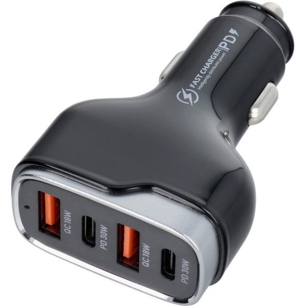 Auto punjač USB QC 3.0 + 2x Type C PD CC53-2A2C (Total 66W)