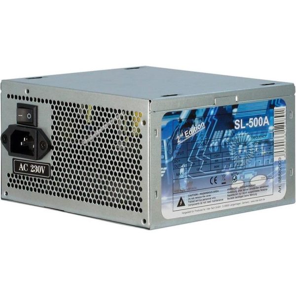 Power Supply INTER-TECH IT-SL500, 500W, AC 230V, 50/60Hz, DC 3.3/5/±12V, 3x S-ATA, Retail, Passive PFC, 1x120 - Slika 2