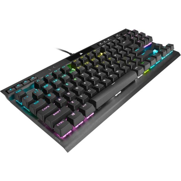 Corsair K70 RGB TKL CHAMPION SERIES Optical-Mechanical Gaming Keyboard, Backlit RGB LED, CORSAIR OPX RAPIDFIRE, Black, Black PBT Keycaps, CH-911901A-NA