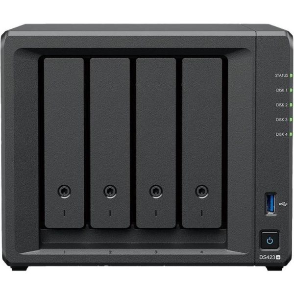 Synology DS423+, Tower, 4-Bays 3.5'' SATA HDD/SSD, 2 x M.2 2280 NVMe SSD, CPU Intel Celeron J4125 4-core (4-thread) 2.0 GHz, max. boost up to 2.7 GHz, 2 GB DDR4 ECC SODIMM, 2 x 1GbE RJ-45, 2 X USB 3.2 - Slika 3