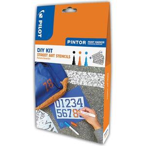 Set 3 markera i šablone DIY KIT Street Art Pintor Pilot blister